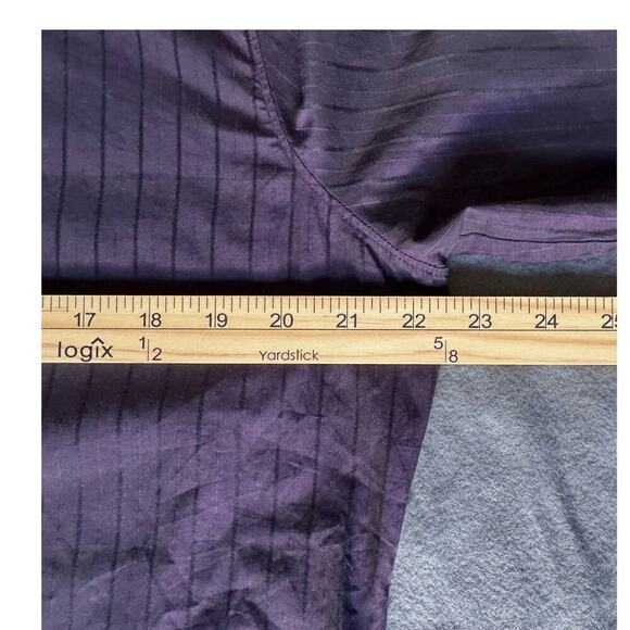 Theory Klaus Mens Shirt Long Sleeve Button Up Vertical Striped Size Large Purple - Picture 8 of 9